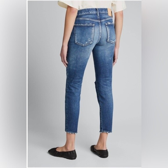 NWOT Moussy Vintage Falkner Skinny in Dark Blue Distressed Stretch Jeans 27 - Picture 2 of 12